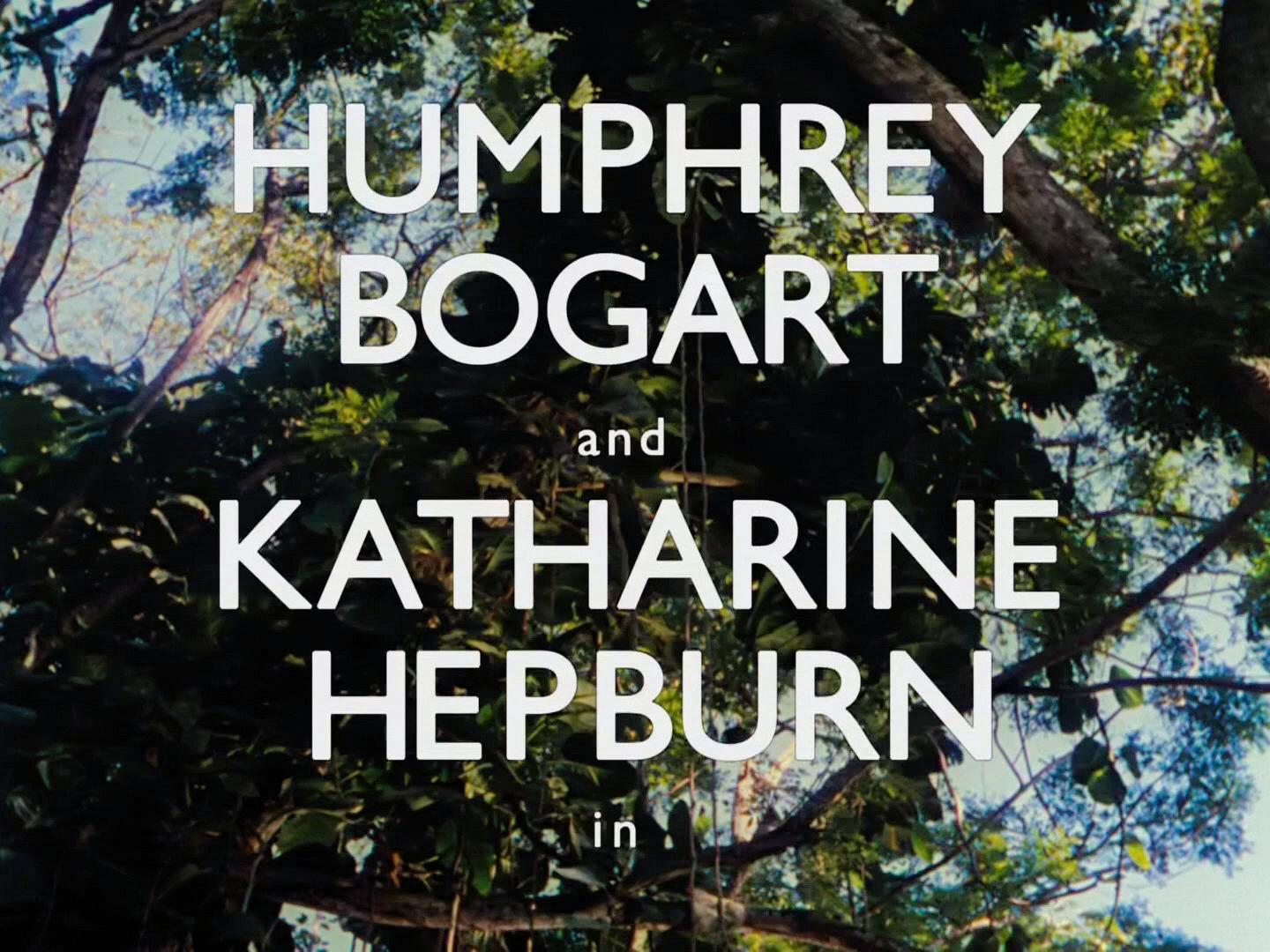 Main title from The African Queen (1951) (2). Humphrey Bogart and Katharine Hepburn in