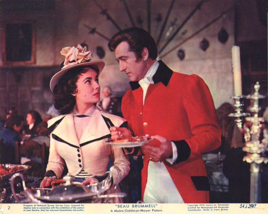 Elizabeth Taylor (as Lady Patricia Belham) and Stewart Granger (as George Bryan ‘Beau’ Brummell) in a photograph from Beau Brummell (1954) (3)