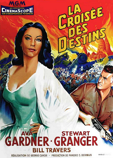 Ava Gardner (as Victoria Jones) in a French poster for Bhowani Junction (1956) (1)