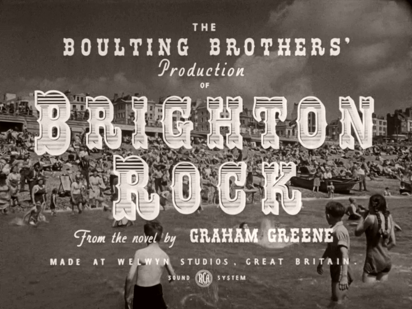 Main title from Brighton Rock (1948) (5).  The Boulting Brothers production of Brighton Rock from the novel by Graham Greene.  Made at Welwyn Studios Great Britain.  RCA sound system