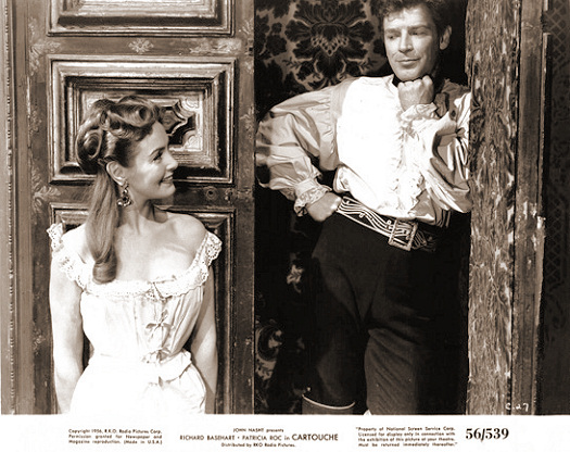 Patricia Roc (as Donna Violante) and Richard Basehart (as Jacques de Maudy) in a photograph from Cartouche (1954) (1)