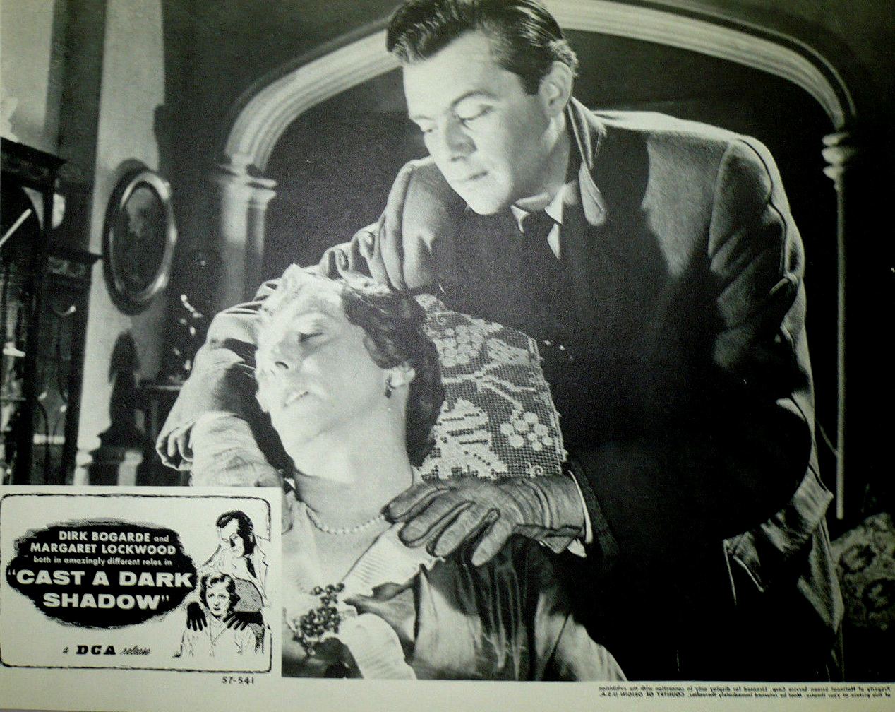 Lobby card from Cast a Dark Shadow (1955) (2) featuring Dirk Bogarde and Mona Washbourne