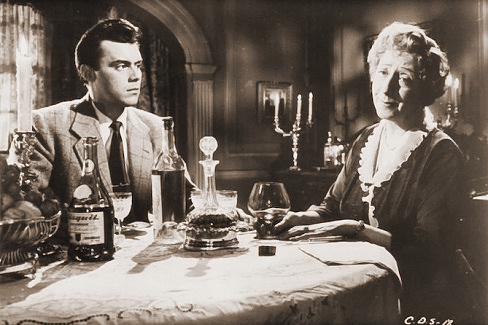 Dirk Bogarde (as Edward Bare) and Mona Washbourne (as Monica Bare) in a photograph from Cast a Dark Shadow (1955) (19)