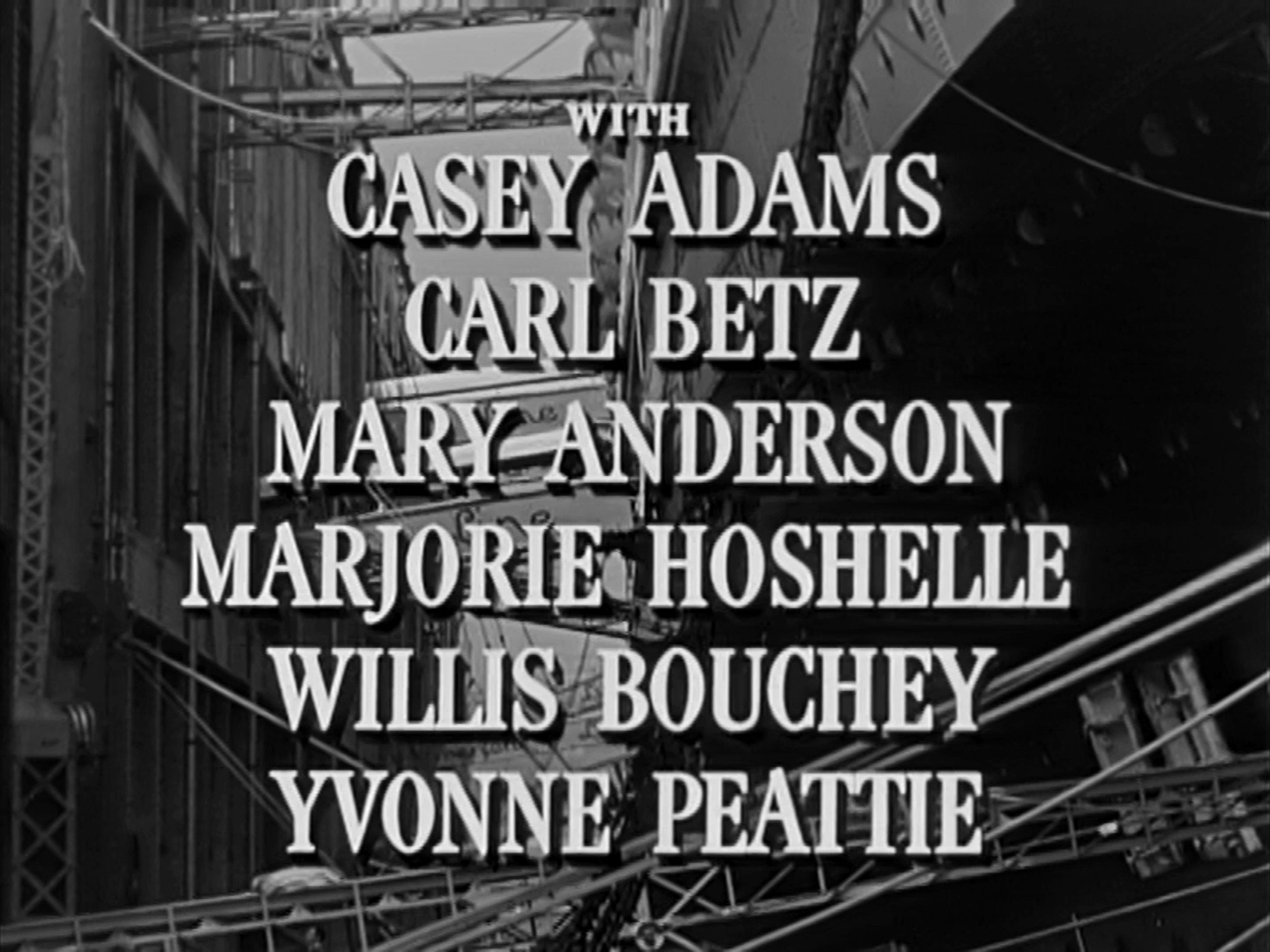 Main title from Dangerous Crossing (1953) (4). With Carl Betz, Mary Anderson, Marjorie Hoshelle, Willis Bouchey, Yvonne Peattie