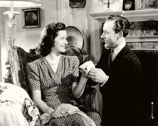 Photograph from Dear Octopus (1943) featuring Margaret Lockwood (as Penny Randolph) and Michael Wilding (as Nicholas Randolph) (5)