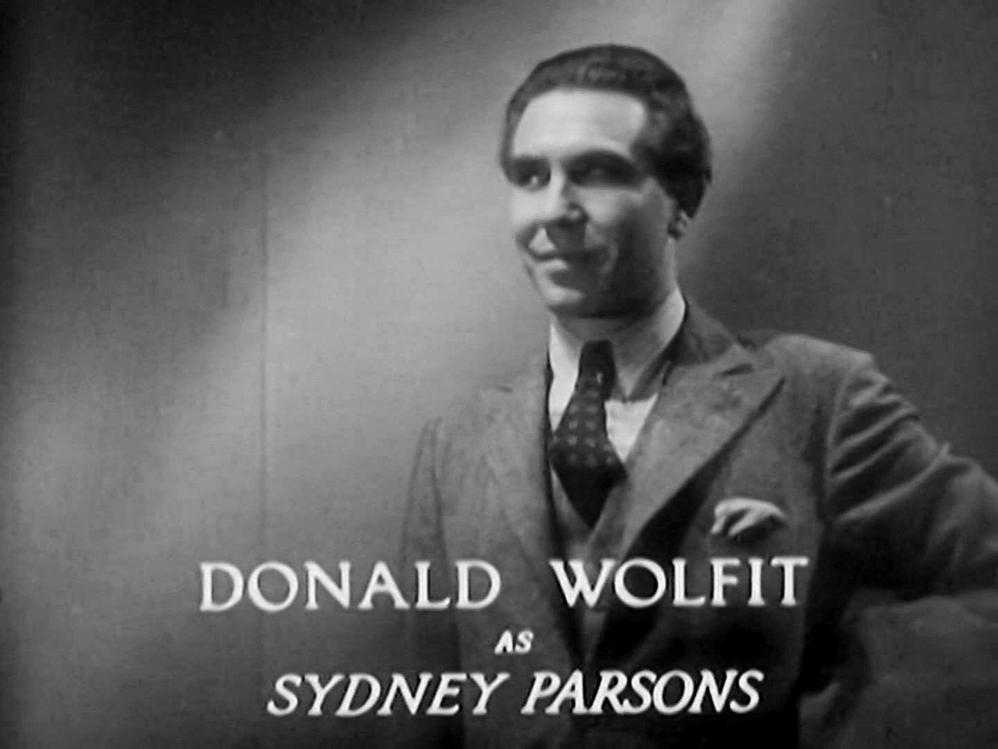 Main title from Death at Broadcasting House (1934) (11). Donald Wolfit as Sydney Parsons