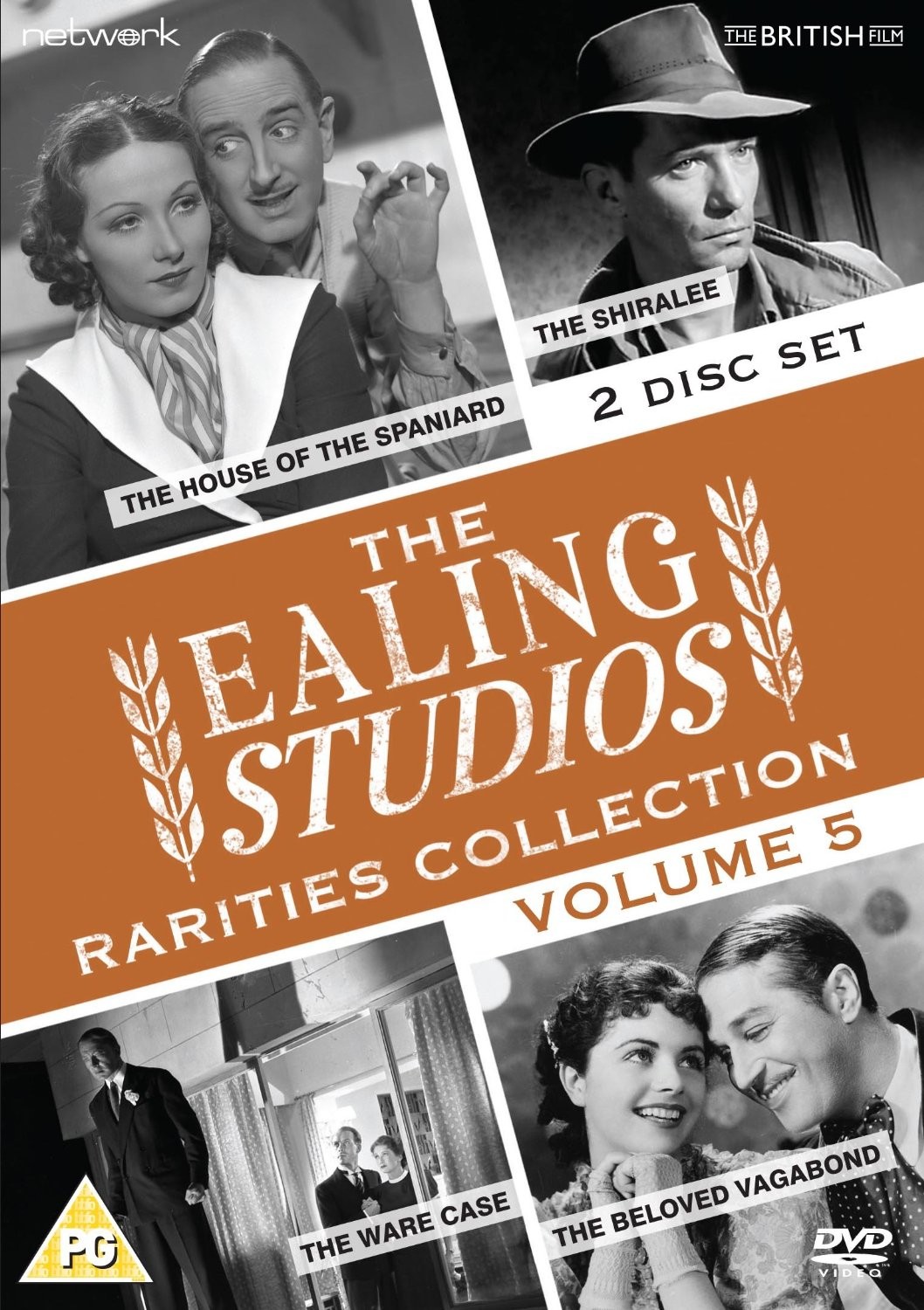 The Ealing Studios Rarities Collection DVD – Volume 5 from Network as part of the British Film collection. Features The House of the Spaniard, The Shiralee, The Ware Case, The Beloved Vagabond