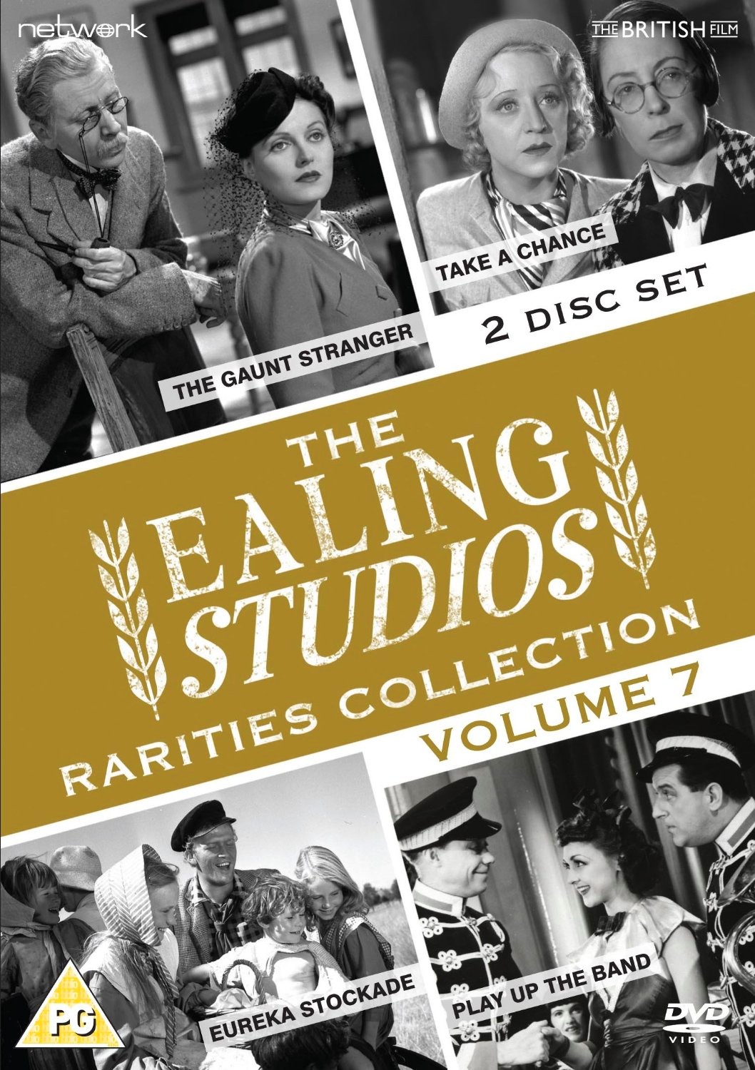 The Ealing Studios Rarities Collection DVD – Volume 7 from Network as part of the British Film collection. Features Eureka Stockade, Take A Chance, The Gaunt Stranger and Play Up the Band