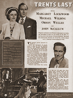 Film Review magazine with Margaret Lockwood and  Michael Wilding in Trent’s Last Case.  January, 1953.