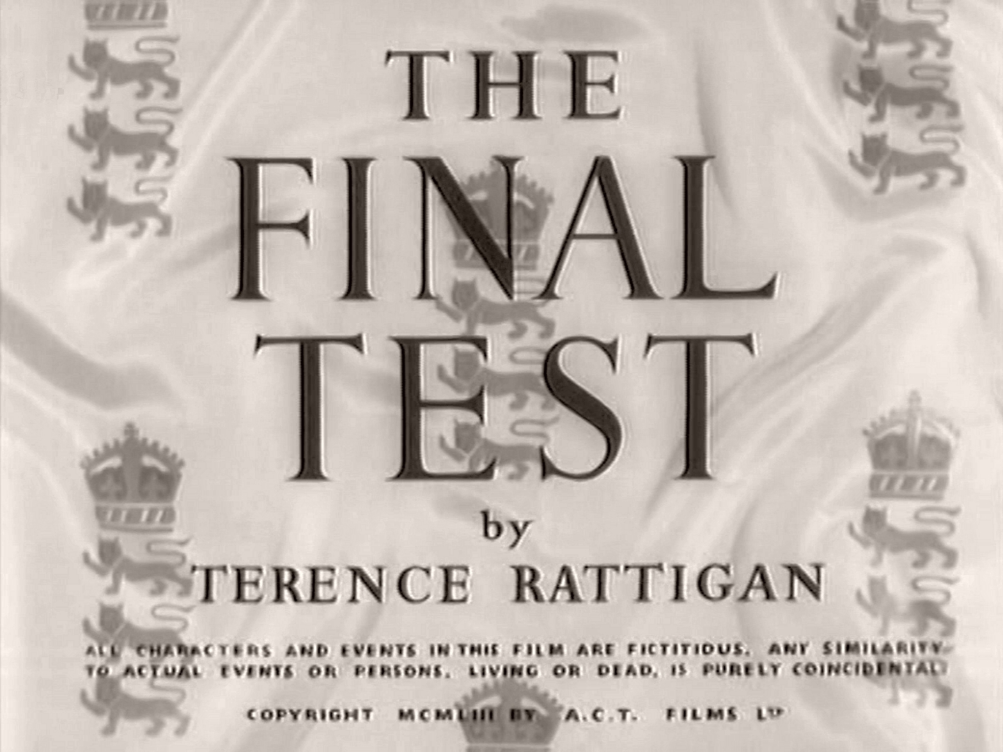 Main title from The Final Test (1953) (4).  By Terence Rattigan