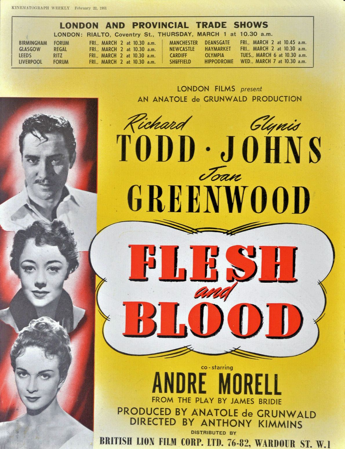 Poster for Flesh and Blood (1951) (1)