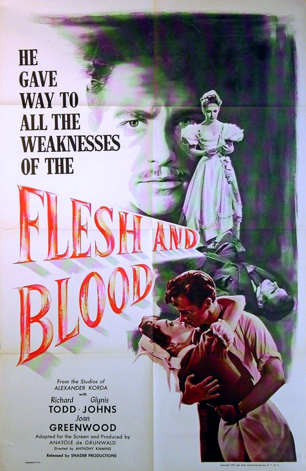 Poster for Flesh and Blood (1951) (2)
