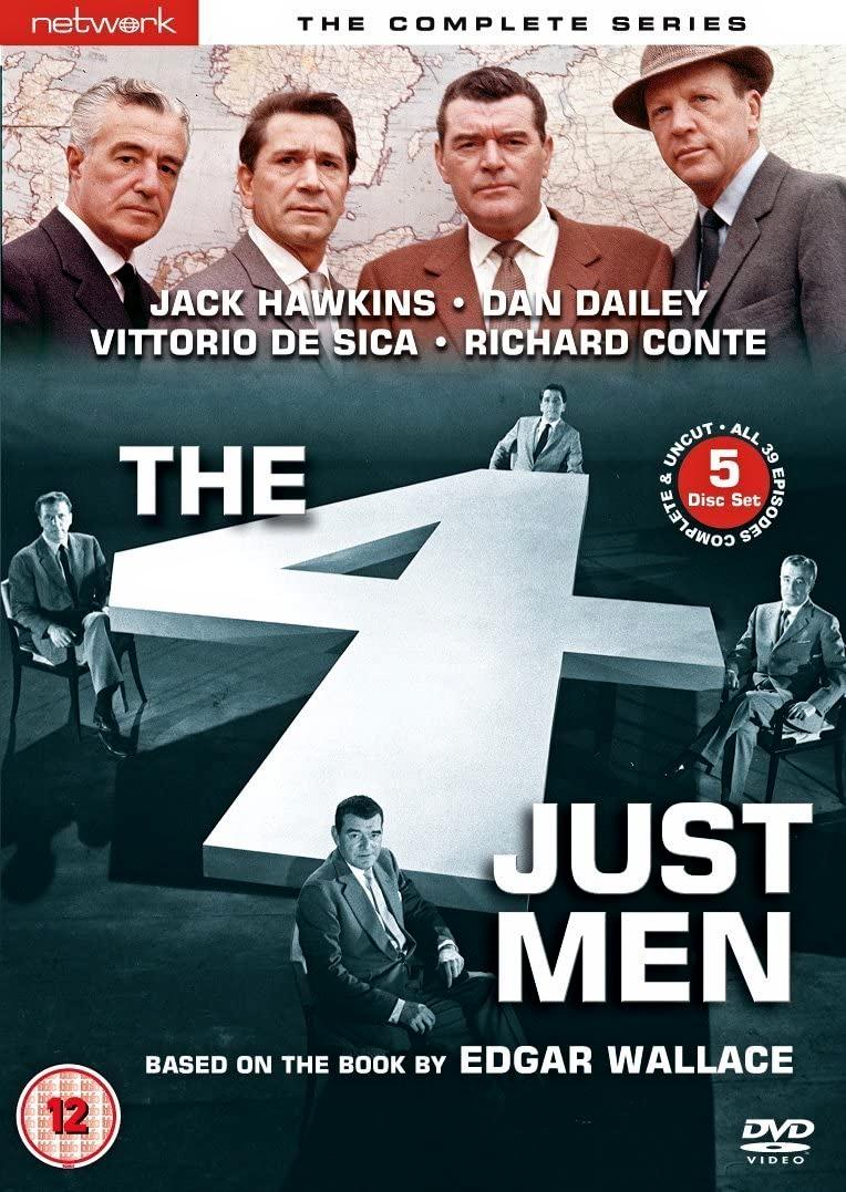 DVD cover of The Four Just Men (1959-60) from Network Distributing and the British Film [2012] (1) featuring Richard Conte, Vittorio De Sica, Jack Hawkins and Dan Dailey