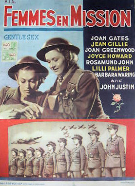 Lilli Palmer (as Erna Debruski) and Joyce Howard (as Anne Lawrence) in a Belgian poster for The Gentle Sex (1943) (1)
