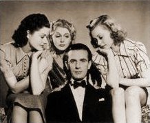 Margaret Lockwood (as Leslie James), Renée Houston (as Gloria Lind), Hugh Sinclair (as Earl of Pangborough) and Lilli Palmer (as Clytie Devine) in a photograph from A Girl Must Live (1939) (2)