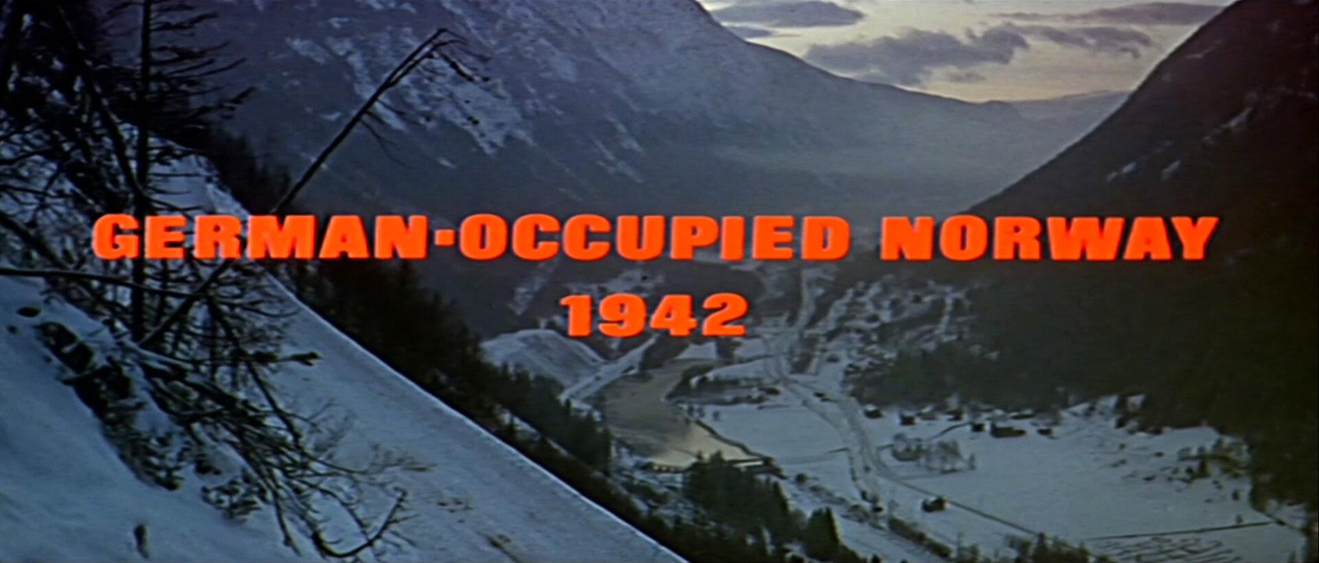 Screenshot from The Heroes of Telemark (1965) (1). German-occupied Norway, 1942