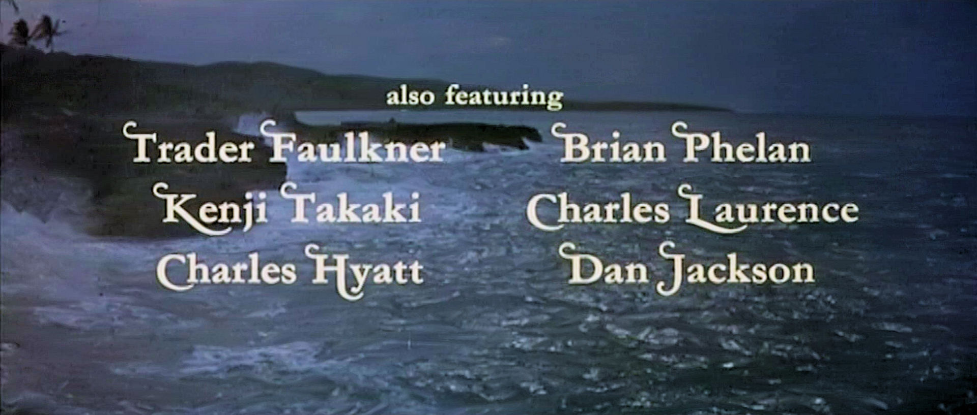 Main title from A High Wind in Jamaica (1965) (7). Also featuring Trader Faulkner, Brian Phelan, Kenji Takaki, Charles Laurence, Charles Hyatt, Dan Jackson