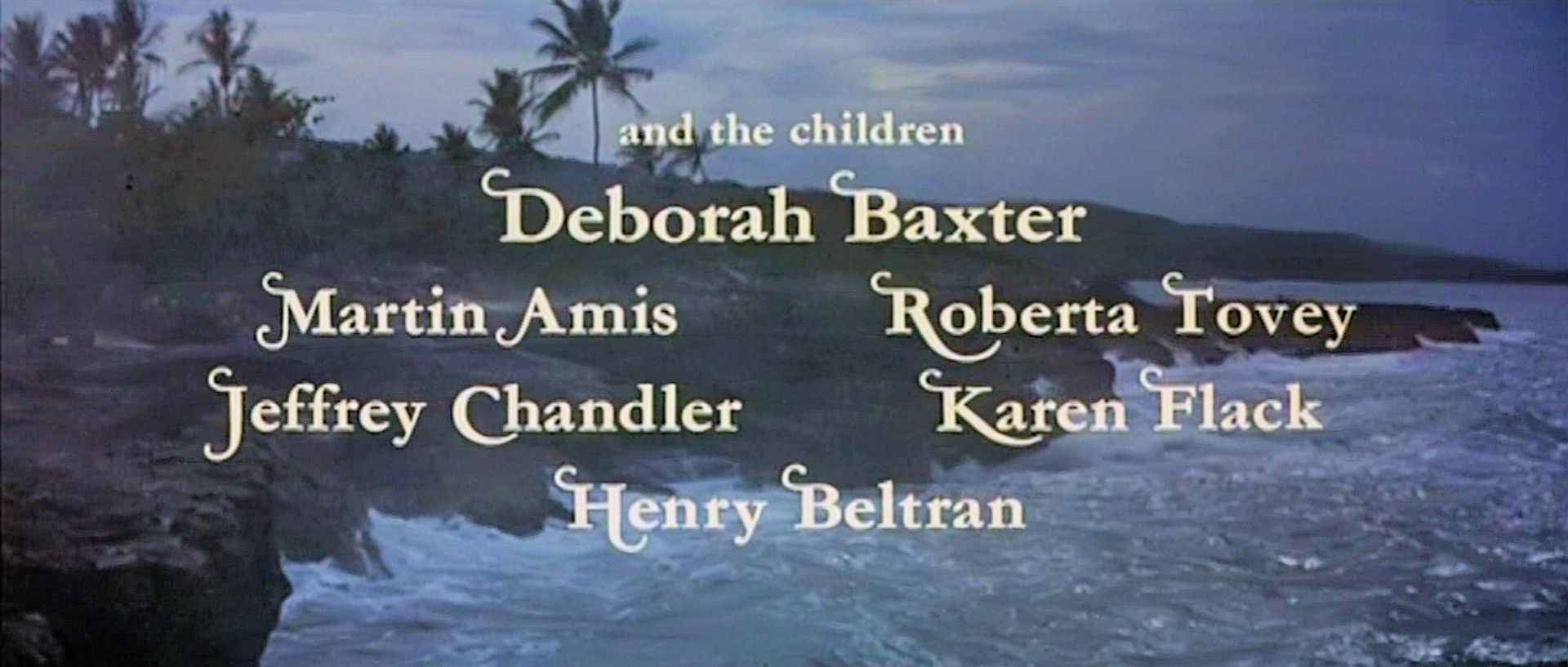 Main title from A High Wind in Jamaica (1965) (8). And the children Deborah Baxter, Martin Amis, Roberta Tovey, Jeffrey Chandler, Karen Flack, Henry Beltran