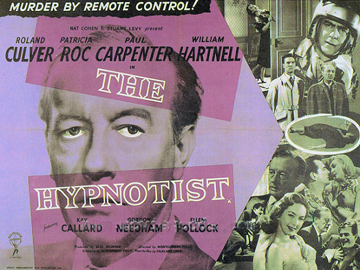 Paul Carpenter (as Valentine ‘Val’ Neal) in a poster for The Hypnotist (1957) (1)
