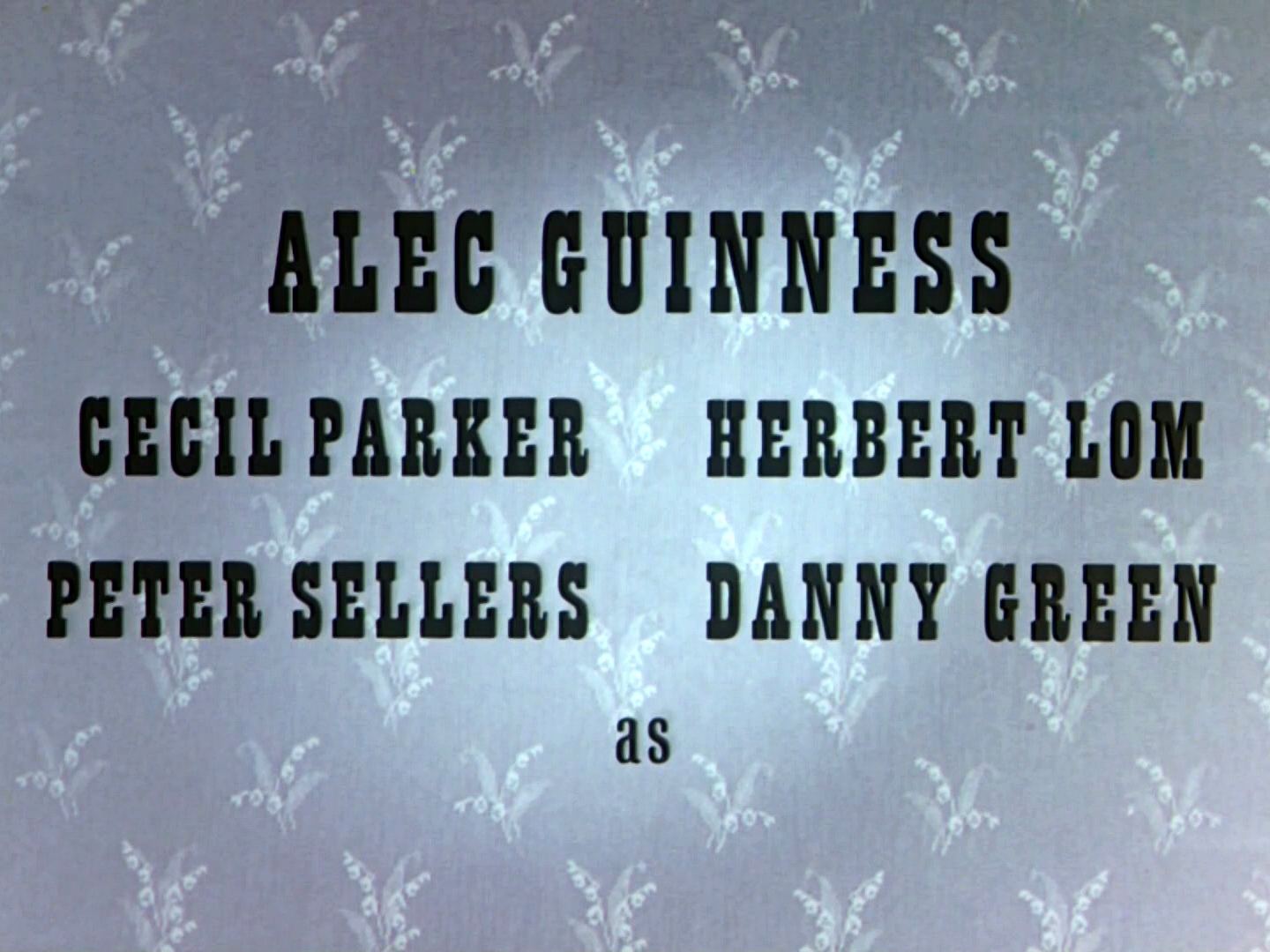 Main title from The Ladykillers (1955) (4).  Alec Guiness Cecil Parker, Herbert Lom, Peter Sellers, Danny Green as