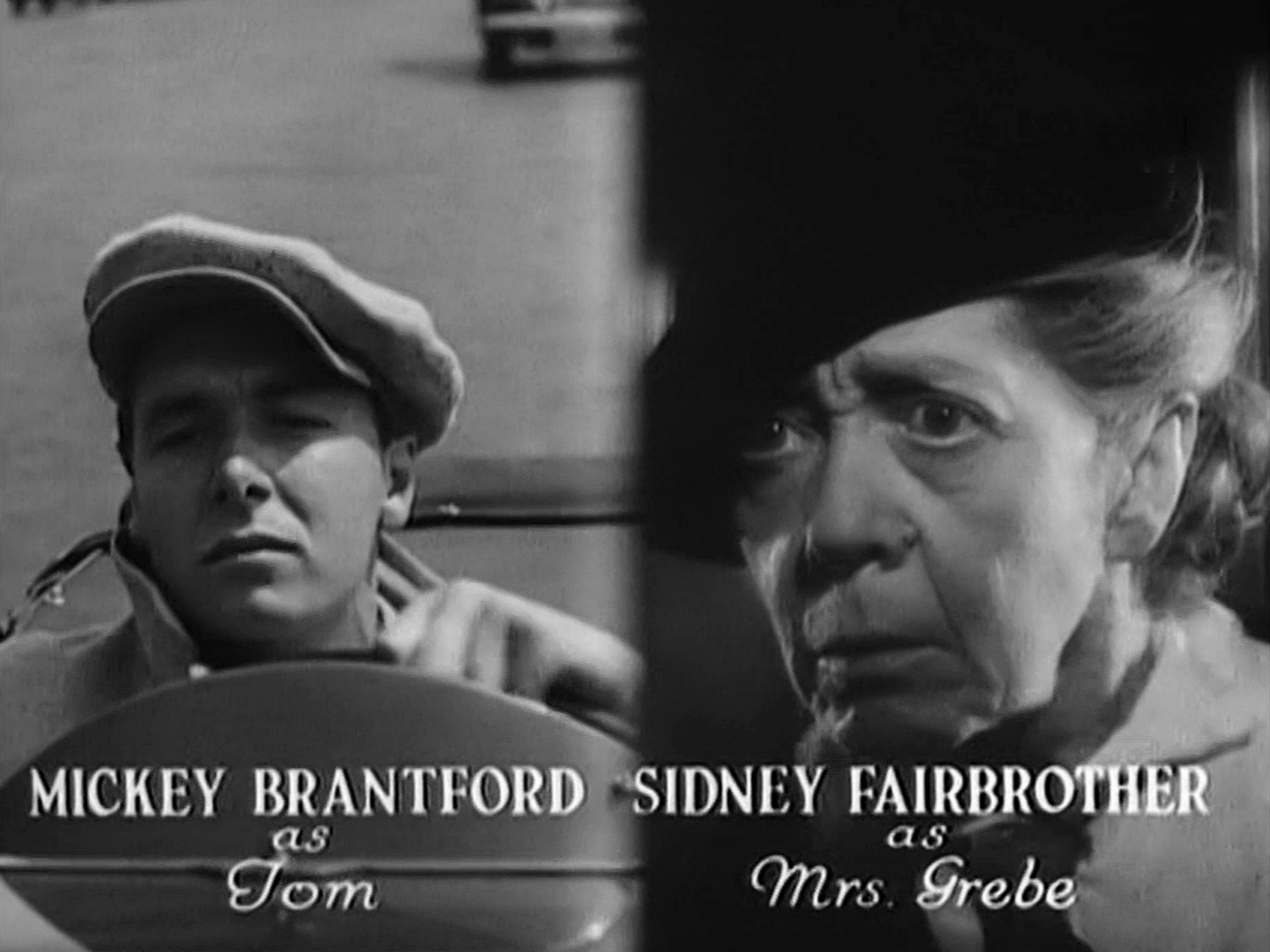 Main title from The Last Journey (1935) (11). Mickey Brantford as Tom, Sydney Fairbrother as Mrs Grebe