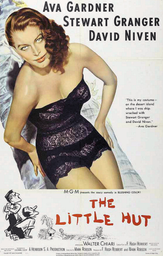 Ava Gardner (as Lady Susan Ashlow) in a poster for The Little Hut (1957) (2)