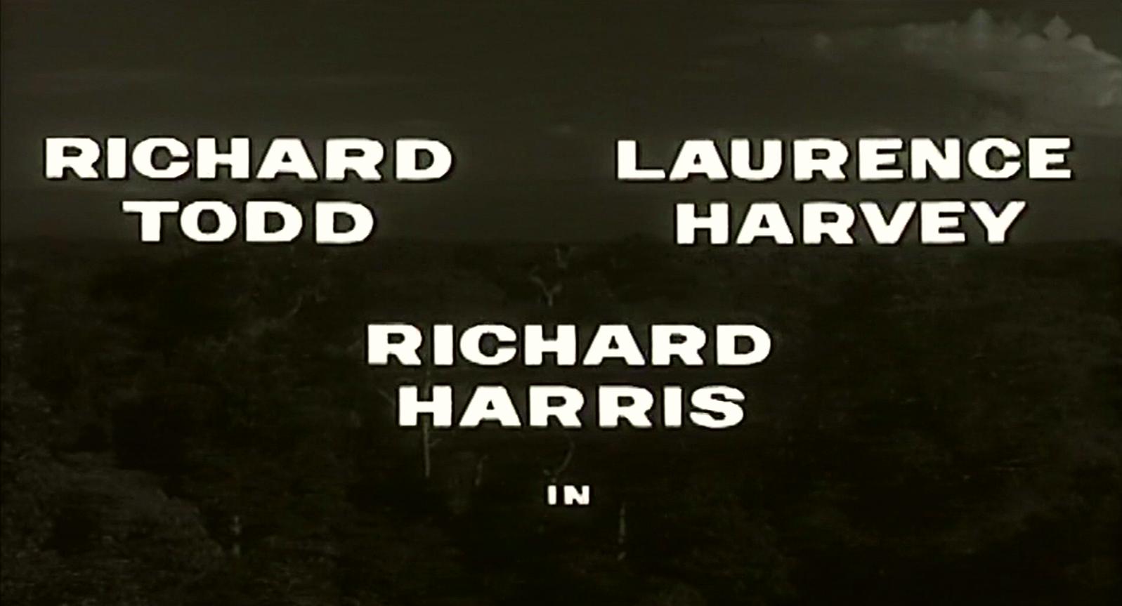 Main title from The Long and the Short and the Tall (1961) (3). Richard Todd, Laurence Harvey, Richard Harris in