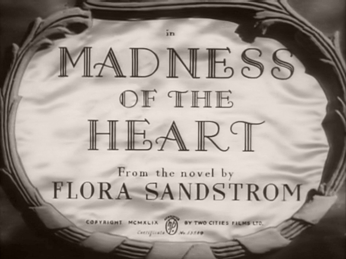 Main title from Madness of the Heart (1949) (5). From the novel by Flora Sandstrom