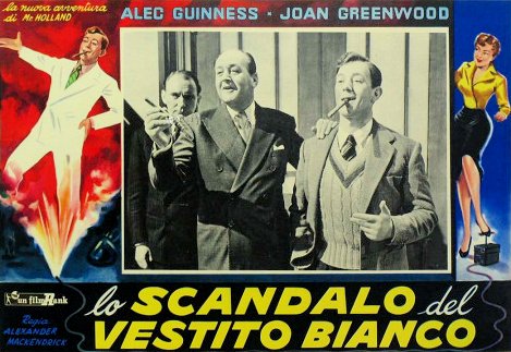 Italian lobby card from The Man in the White Suit (1951) (1)