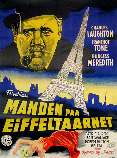 Danish poster for The Man on the Eiffel Tower (1949) (1)