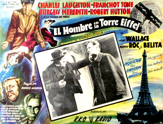 Mexican lobby card from The Man on the Eiffel Tower (1949) (1)