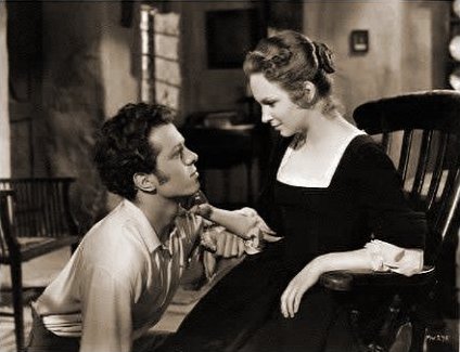 Richard Attenborough (as Francis Andrews) and Joan Greenwood (as Elizabeth) in a photograph from The Man Within (1947) (1)