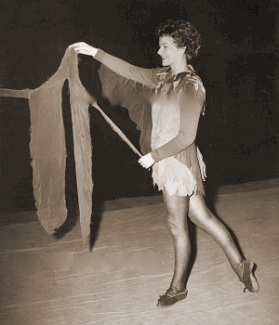 Margaret Lockwood in rehearsals for Peter Pan at the Scala Theatre, 1949