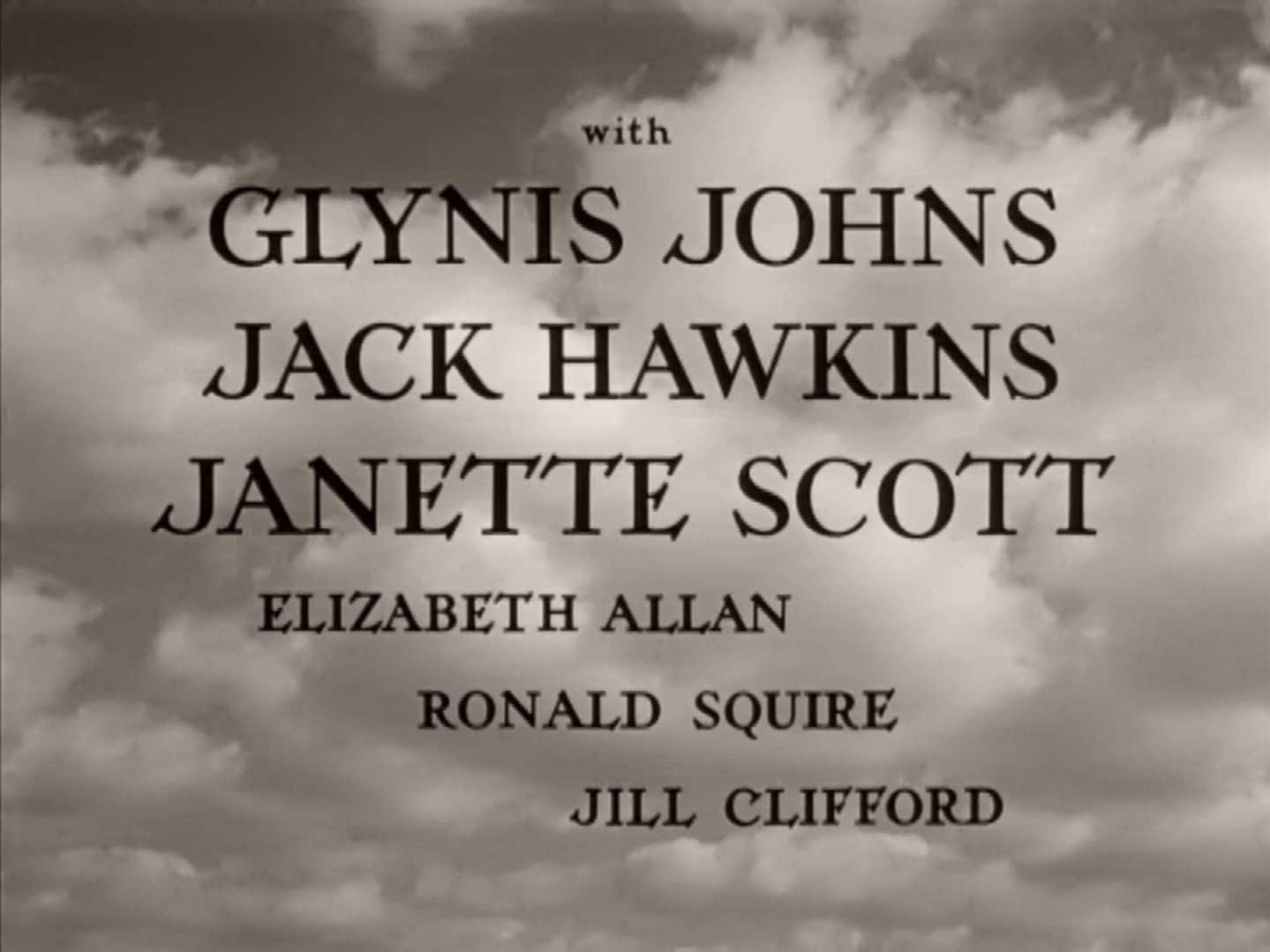 Main title from No Highway (1951) (4). Glynis Johns, Jack Hawkins, Janette Scott, Elizabeth Allan, Ronald Squire, Jill Clifford