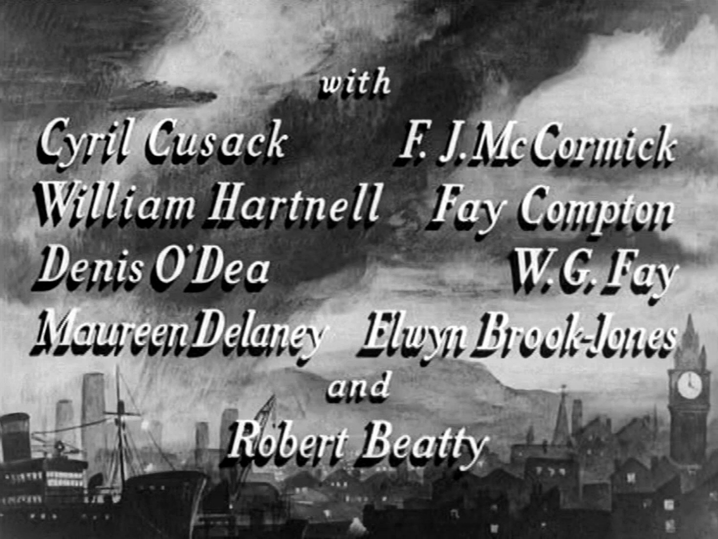 Main title from Odd Man Out (1947) (5).  With Cyril Cusack William Hartnell, Denis O’Dea, Maureen Delaney, F J McCormick, Fay Compton, W G Fay, Elwyn Brook-Jones and Robert Beatty
