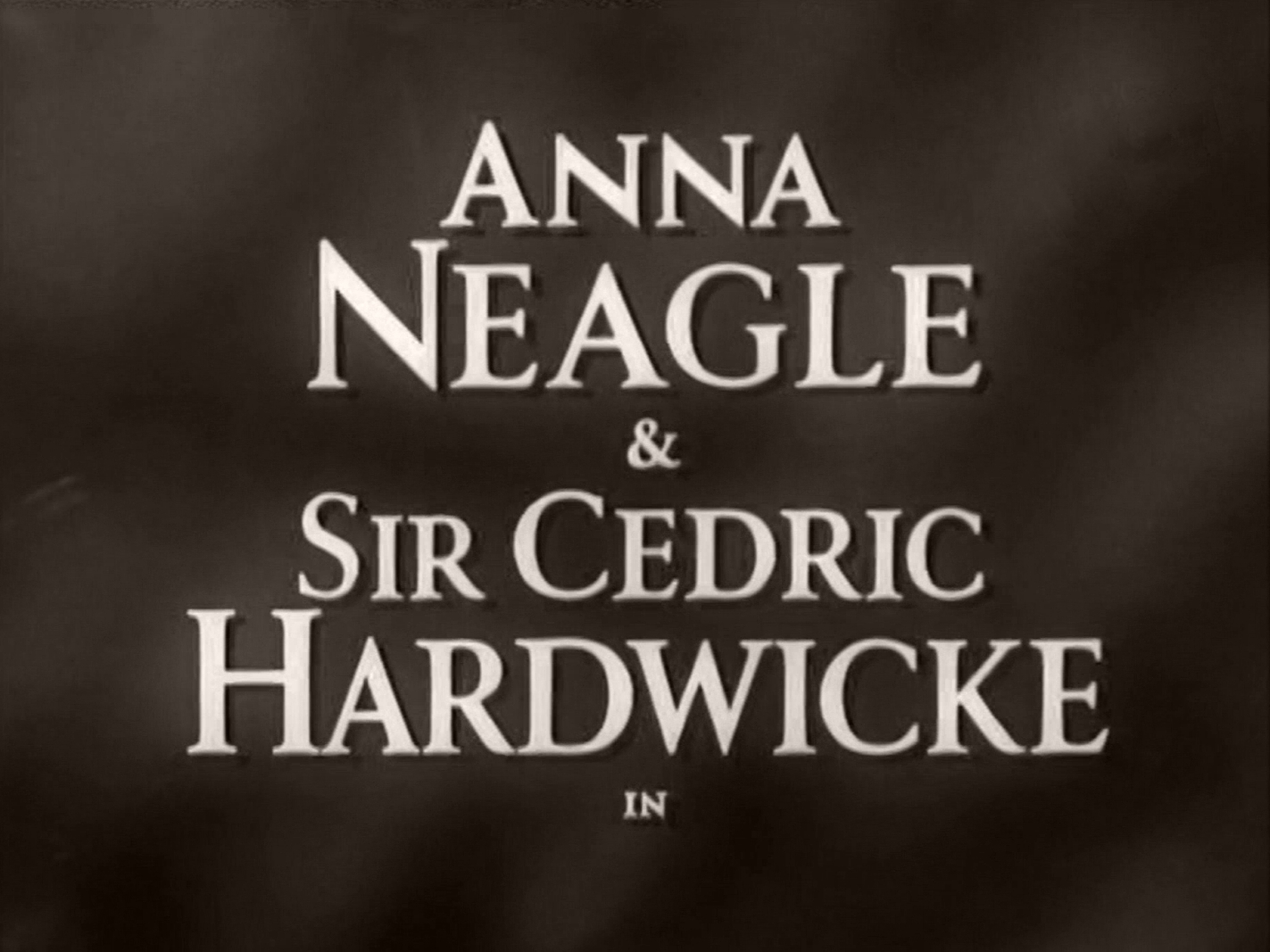 Main title from Peg of Old Drury (1935) (1).  Anna Neagle and Sir Cedric Hardwicke in