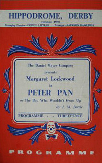 Programme from Peter Pan at the Hippodrome, Derby