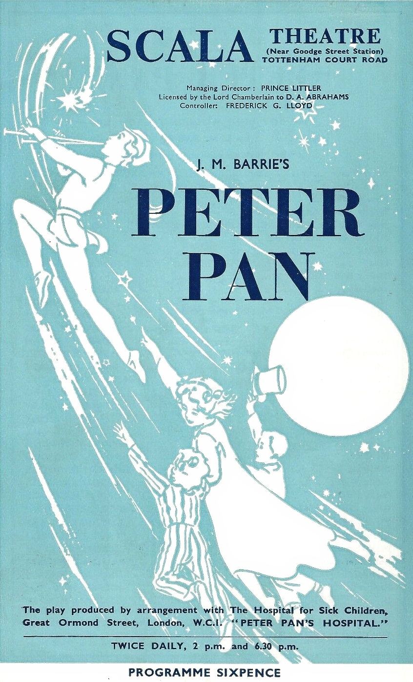 Programme from Peter Pan at the Scala Theatre, London