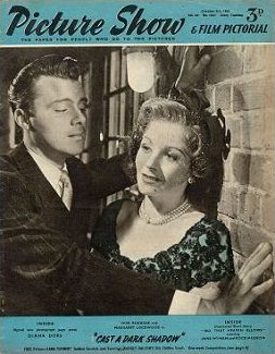 Picture Show magazine with Dirk Bogarde and  Margaret Lockwood in Cast a Dark Shadow.  8th October, 1955.
