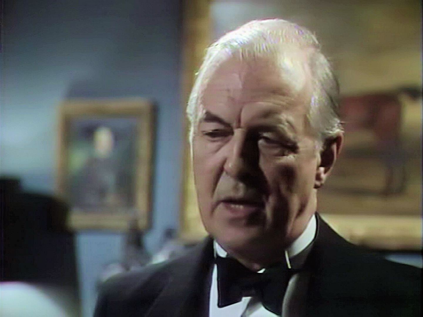 Screenshot from the 1982 ‘The Red Signal’ episode of The Agatha Christie Hour (1982) (1) featuring Michael Denison