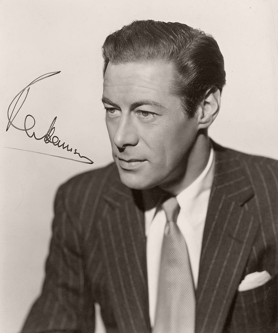 Autographed photograph of British actor Rex Harrison from the 1948 film, Escape