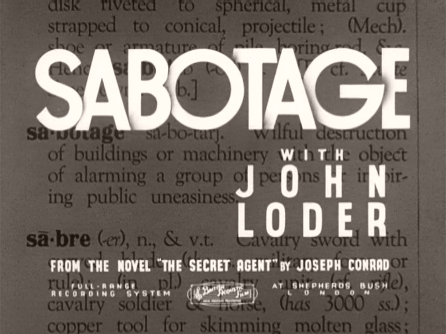Main title from Sabotage (1936) (3). With John Loder