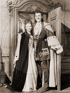 Joan Greenwood (as Sophie Dorothea) and Stewart Granger (as Count Philip Konigsmark) in a photograph from Saraband for Dead Lovers (1948) (22)