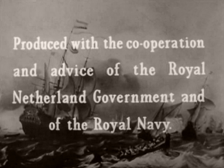Main title from The Silver Fleet (1943) (5).  Produced with the co-operation and advice of the Royal Netherland Government and of the Royal Navy