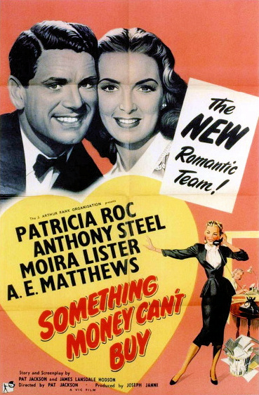 Anthony Steel (as Captain Harry Wilding) and Patricia Roc (as Anne Wilding) in a poster for Something Money Can’t Buy (1952) (3)