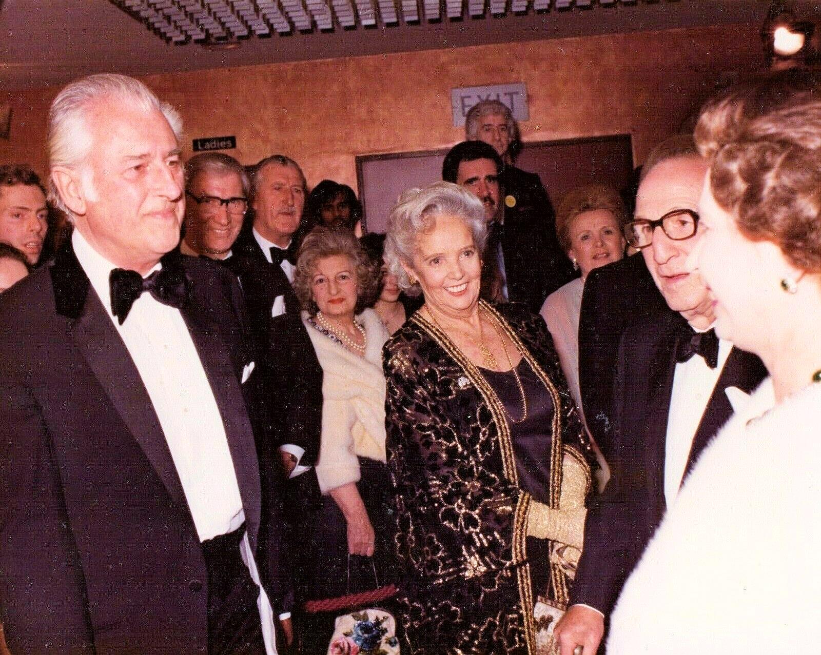 At the 1980 Royal Premiere in London of Kramer vs Kramer, Stewart Granger and Jessie Matthews are introduced to HRH Queen Elizabeth II
