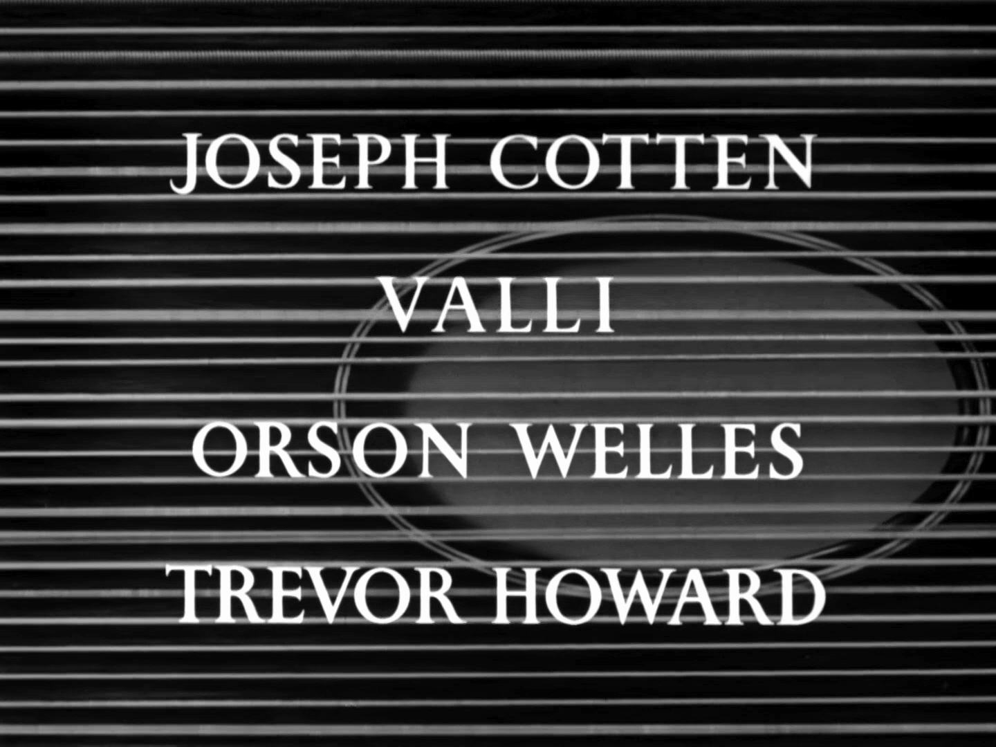 Main title from The Third Man (1949) (3). Joseph Cotten, Valli, Orson Welles, Trevor Howard