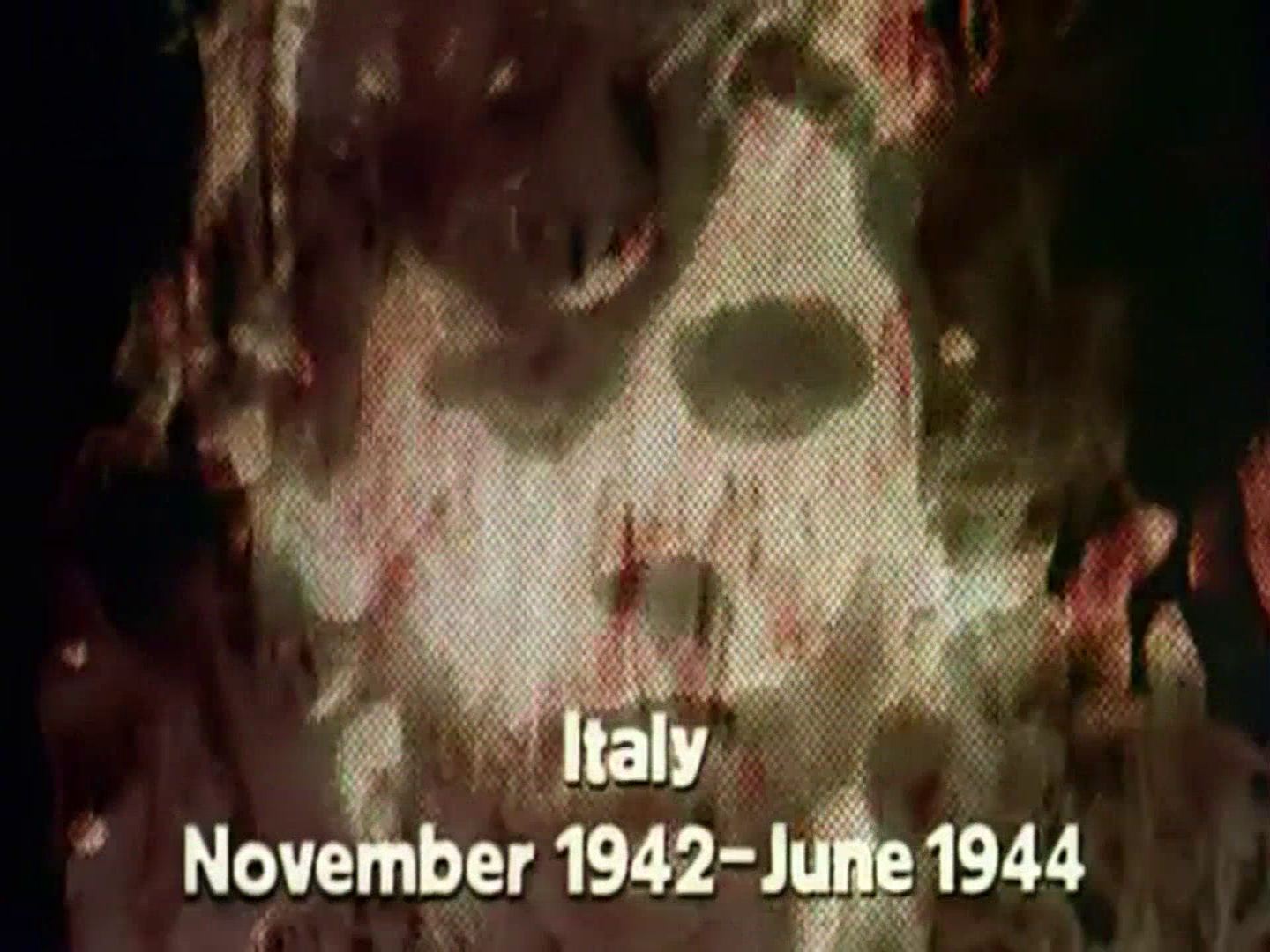 Main title from the 1974 ‘Tough Old Gut’ episode of The World at War (1973-74) (2). November 1942 – June 1944
