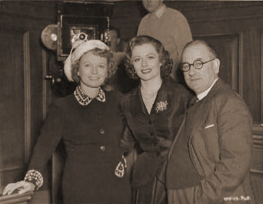 Anna Neagle with Margaret Lockwood and Neagle’s husband, film producer Herbert Wilcox in an off-set photograph from Trent’s Last Case