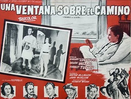 Mexican lobby card from Trouble in the Glen (1954) (1)